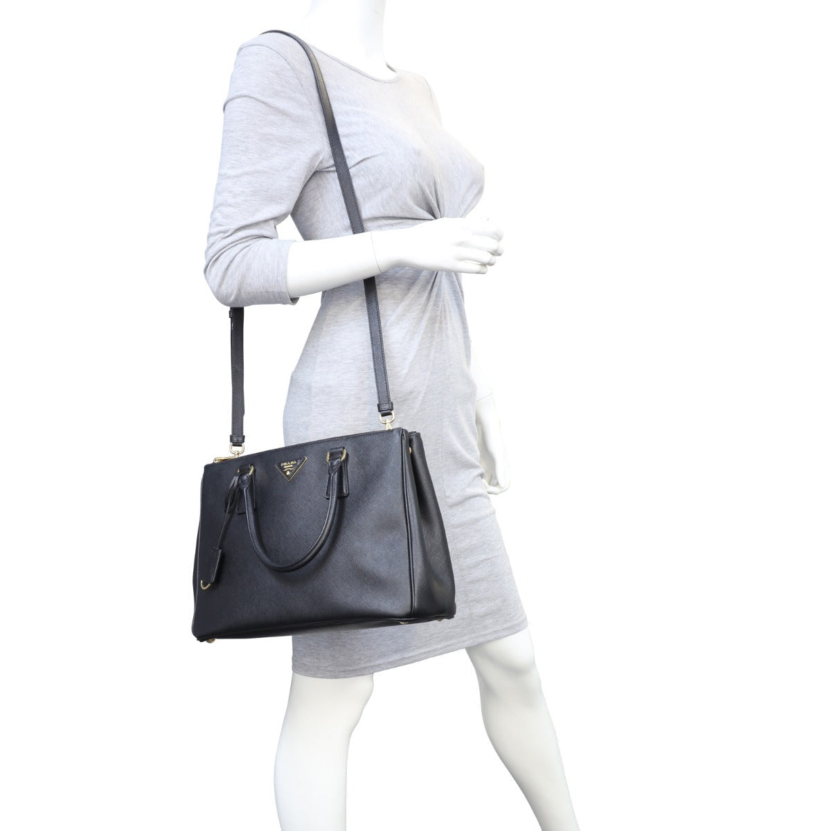 Prada Saffiano Lux Galleria Double Zip Tote Medium