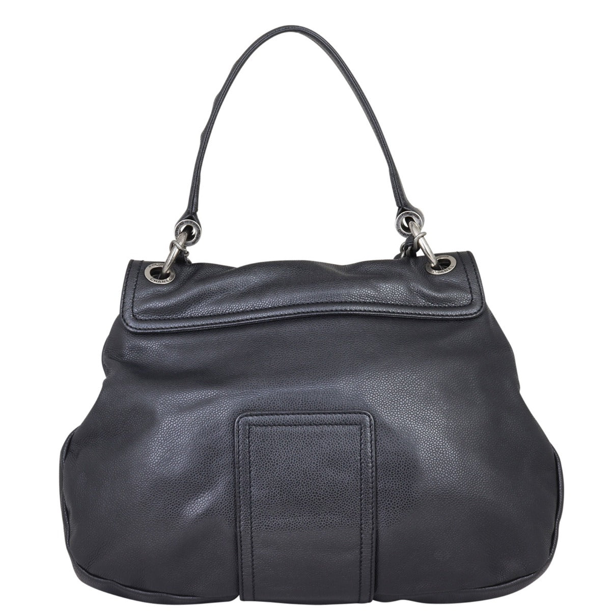 Chanel Glazed Caviar Flap Hobo Bag