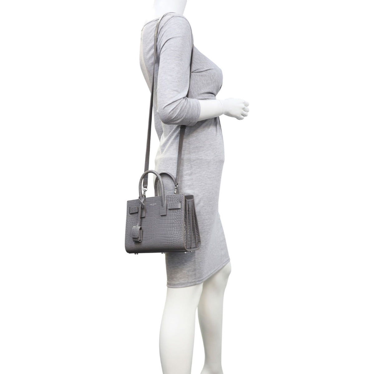 Saint Laurent Sac de Jour Nano Croc-Embossed