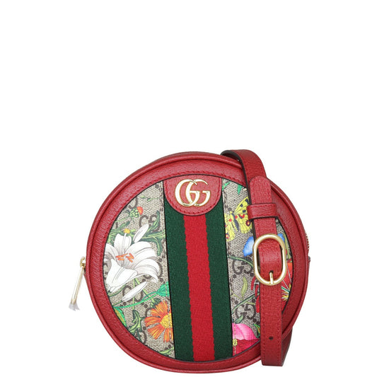 Gucci Flora GG Supreme Ophidia Round Backpack Mini