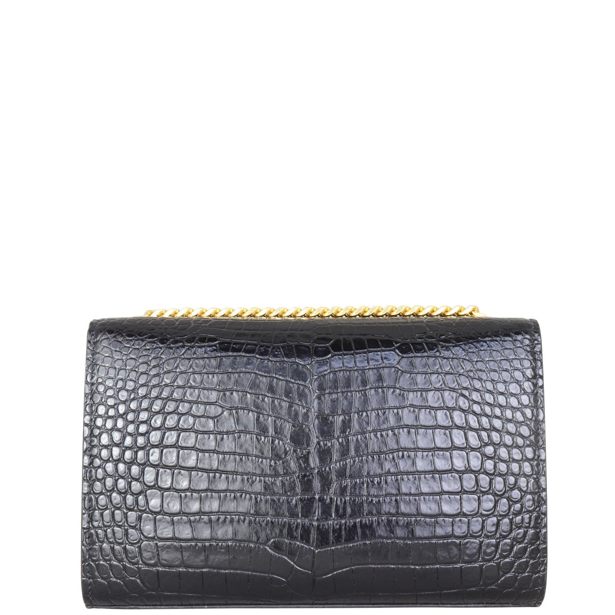 Saint Laurent Kate Tassel Chain Bag Small Croc Embossed