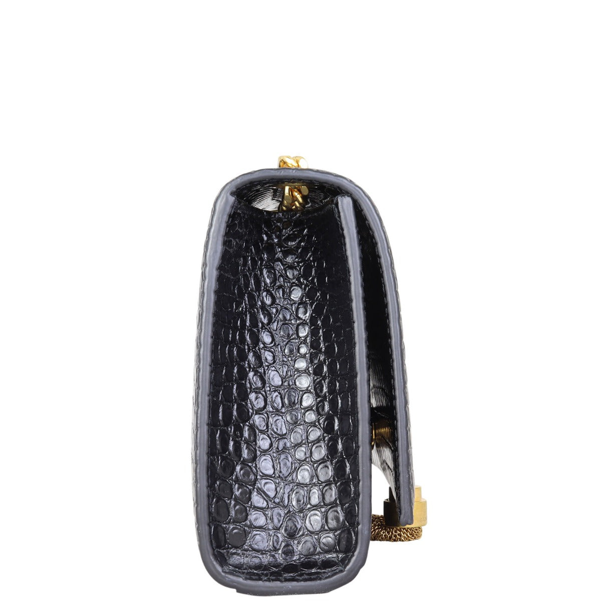 Saint Laurent Kate Tassel Chain Bag Small Croc Embossed