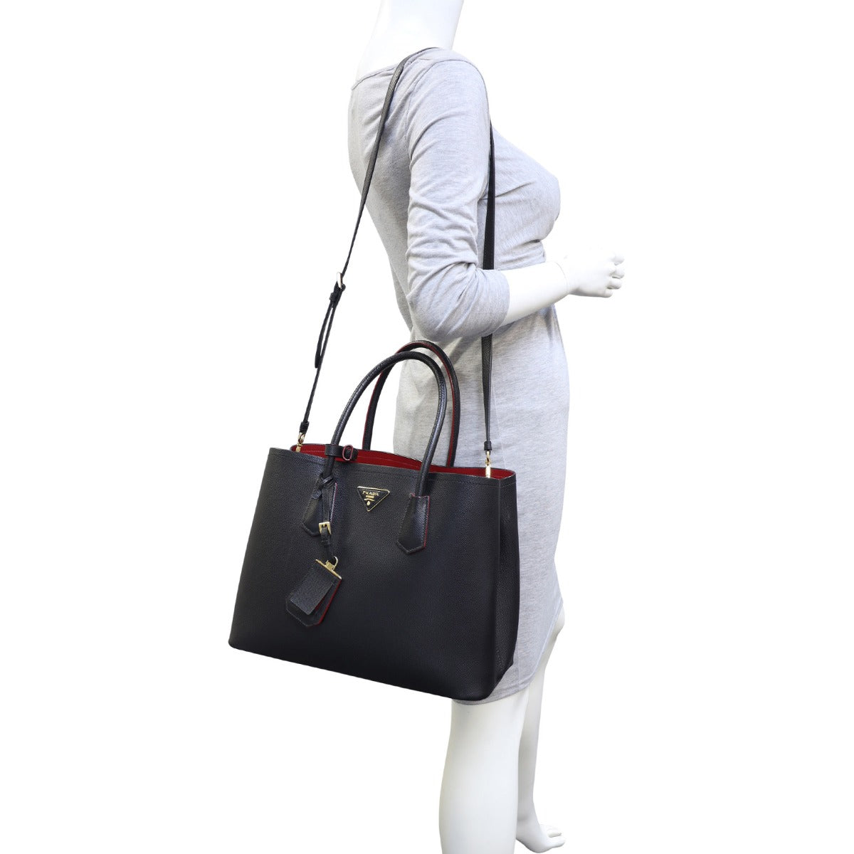 Prada Saffiano Cuir Double Bag Large