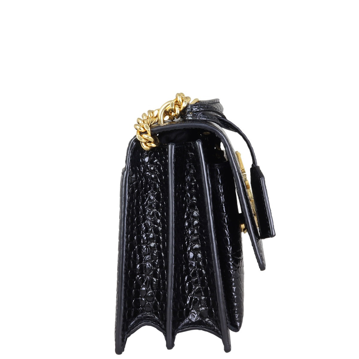 Saint Laurent Sunset Medium Croc-Embossed