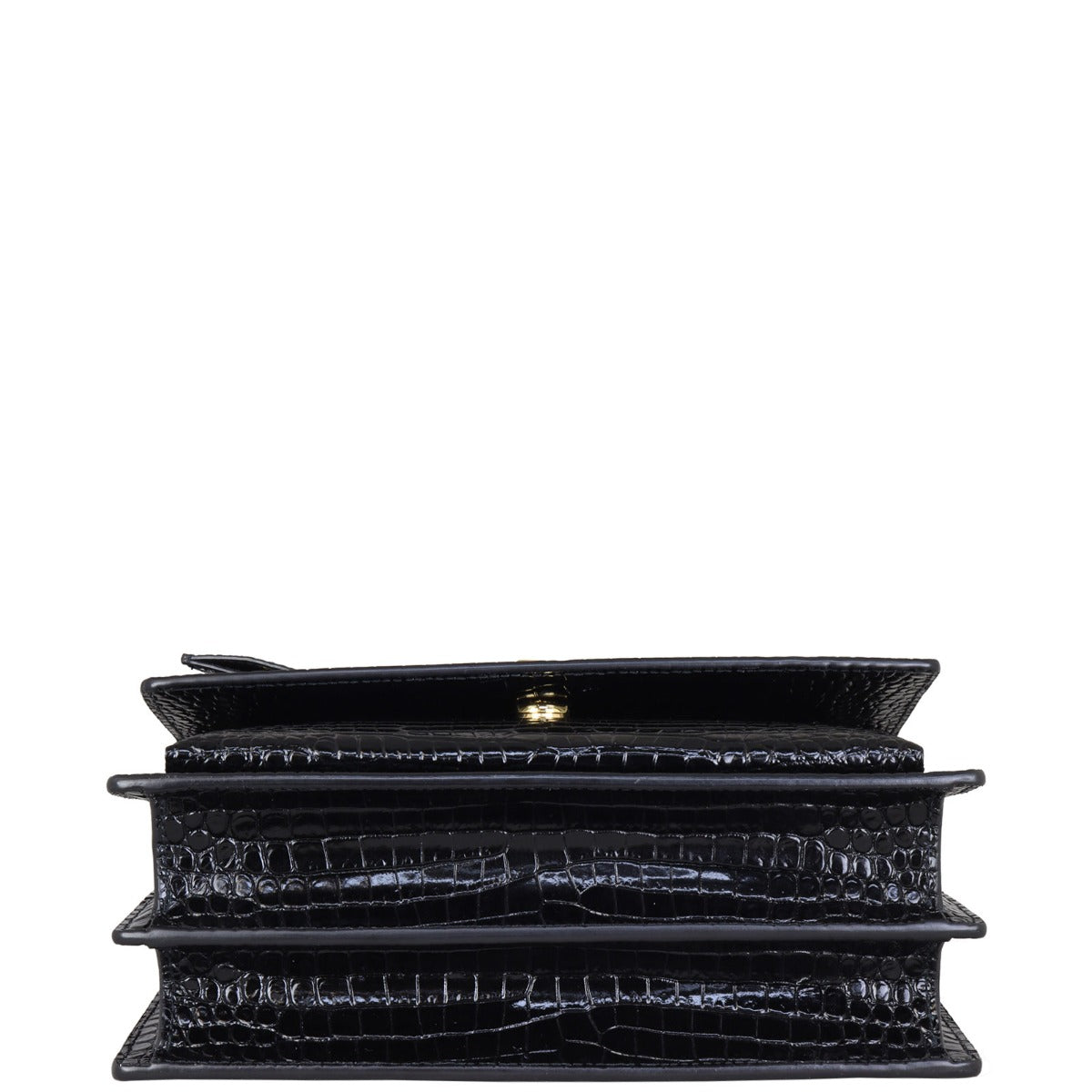 Saint Laurent Sunset Medium Croc-Embossed