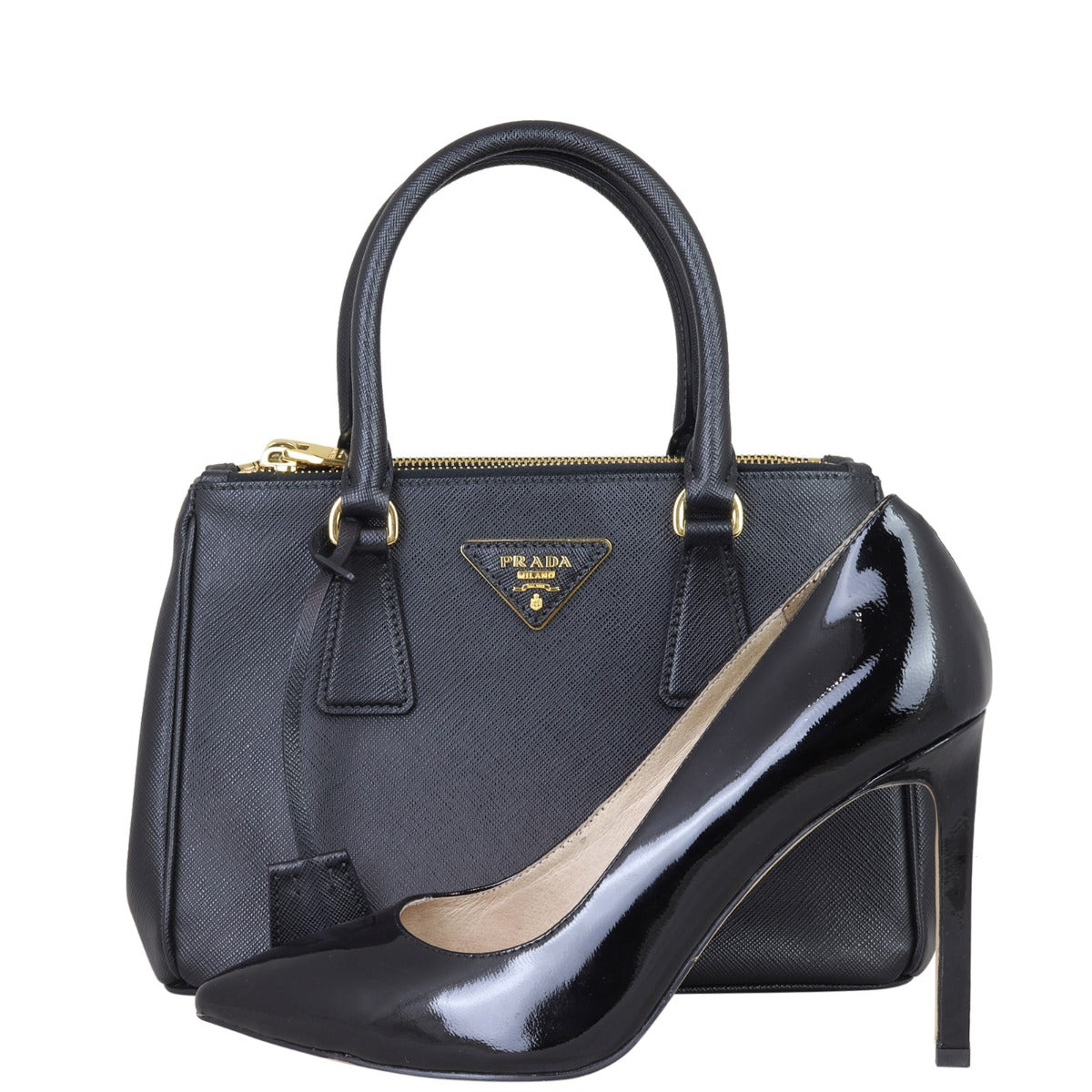 Prada Saffiano Lux Galleria Double Zip Tote Mini