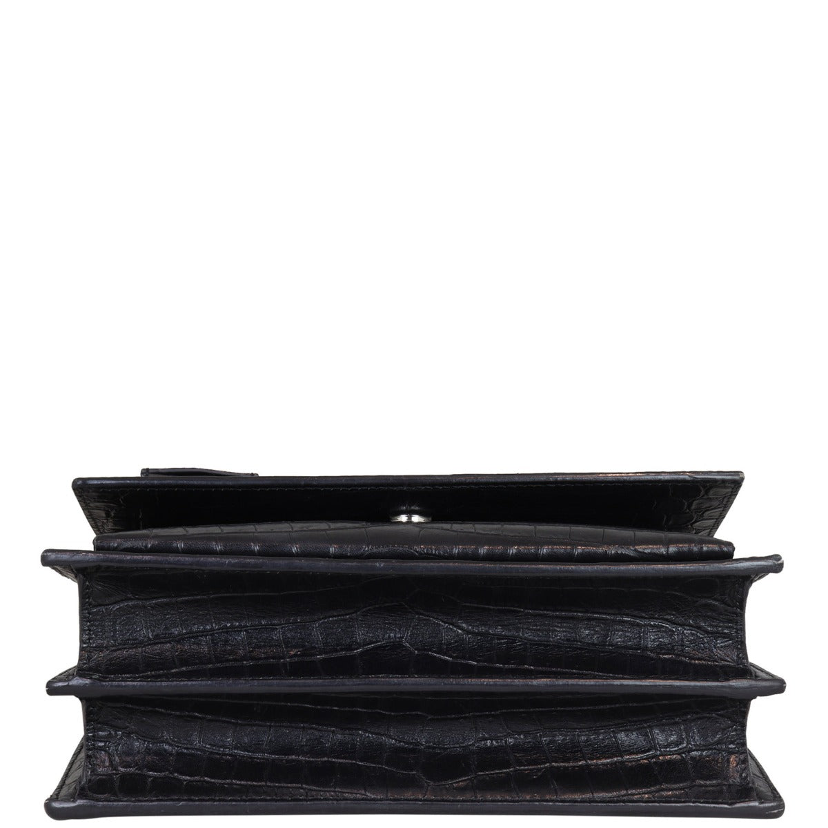 Saint Laurent Sunset Medium Croc-Embossed