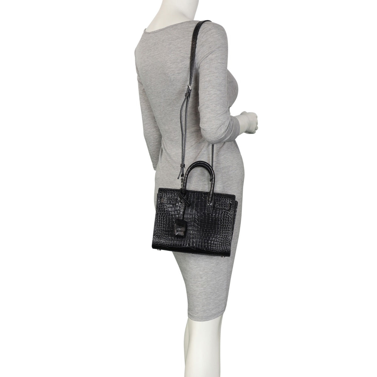 Saint Laurent Sac de Jour Nano Croc-Embossed