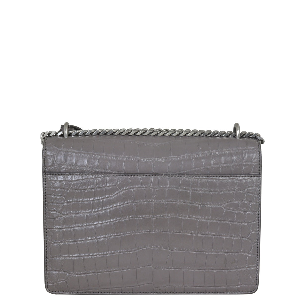 Saint Laurent Sunset Medium Croc-Embossed