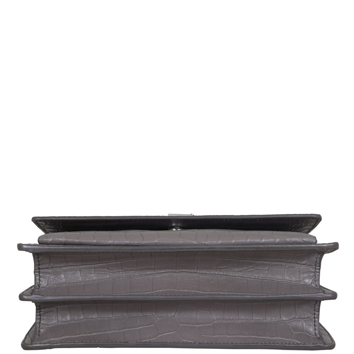 Saint Laurent Sunset Medium Croc-Embossed