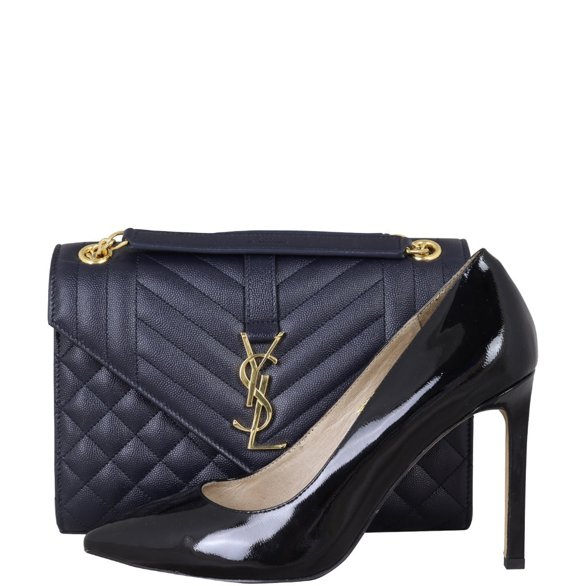 Saint Laurent Monogram Mix Matelasse Envelope Chain Bag Medium