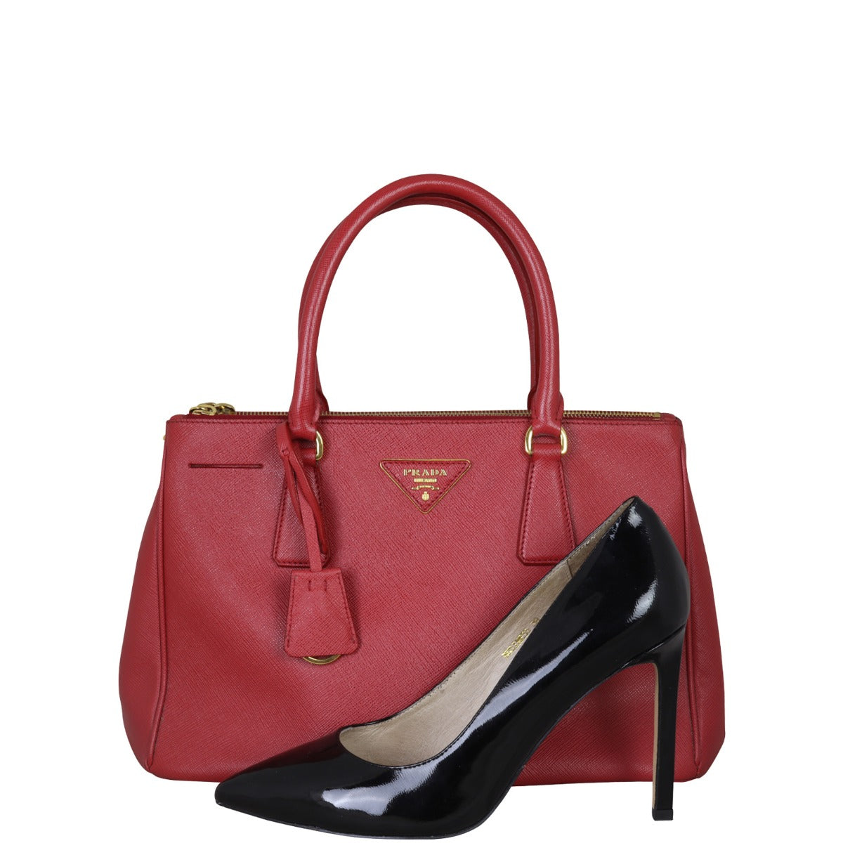 Prada Saffiano Lux Galleria Double Zip Tote Small