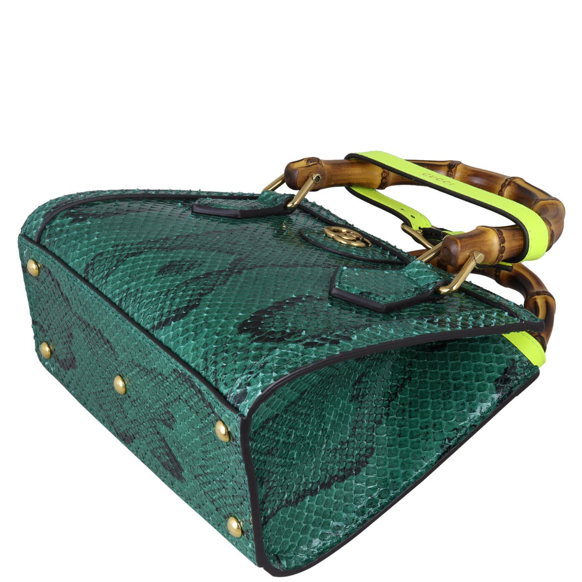 Gucci Diana Bamboo Top Handle Mini Tote Python