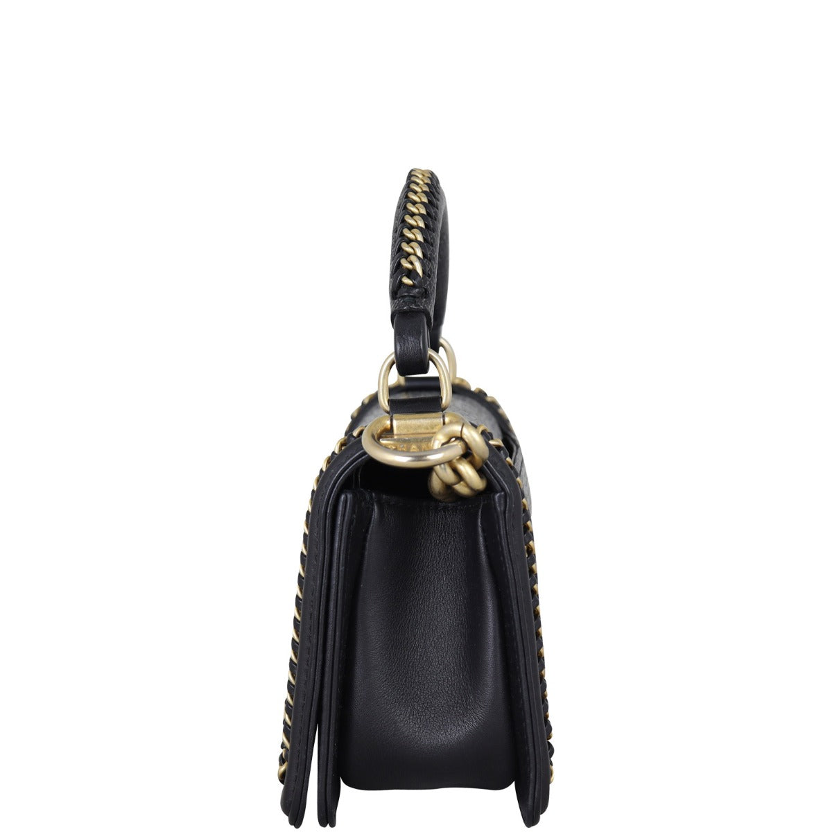 Chanel Boy Top Handle Bag Small Lizard