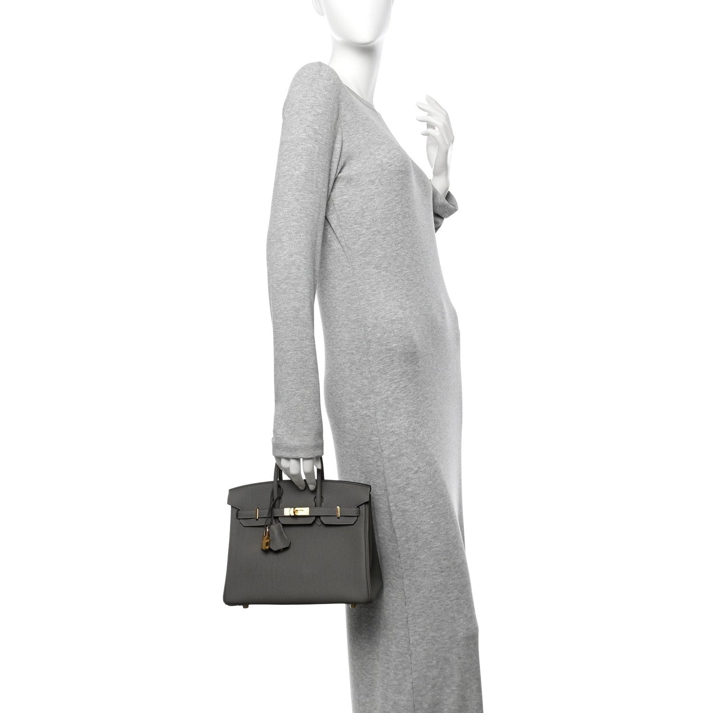 Hermes Togo Birkin 25 Gris Meyer