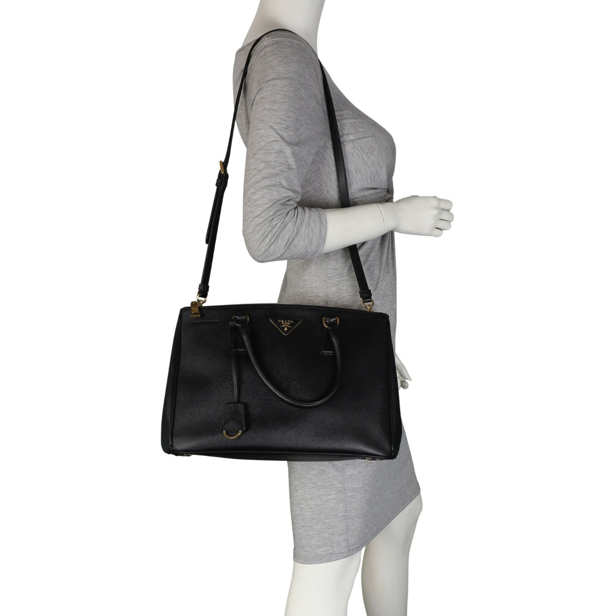 Prada Saffiano Lux Galleria Double Zip Tote Medium