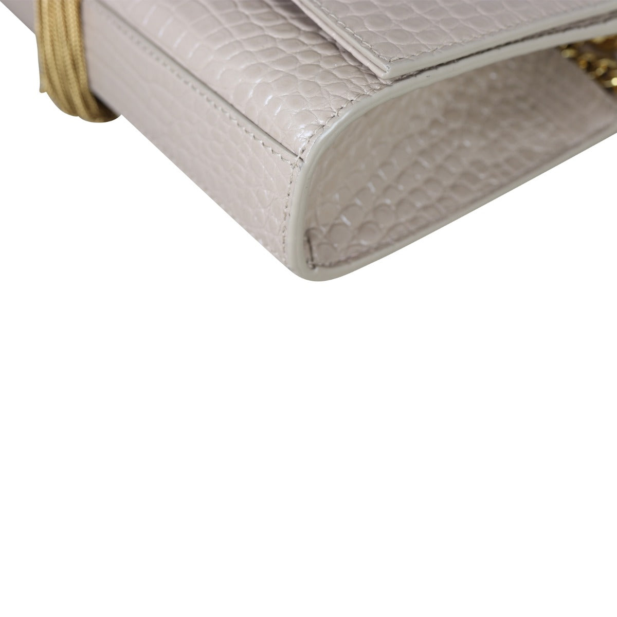 Saint Laurent Kate Tassel Chain Bag Small Croc-Embossed