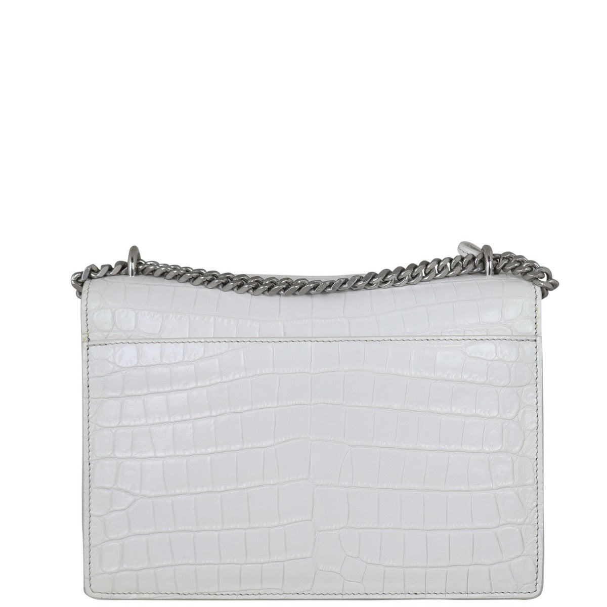 Saint Laurent Sunset Medium Croc-Embossed