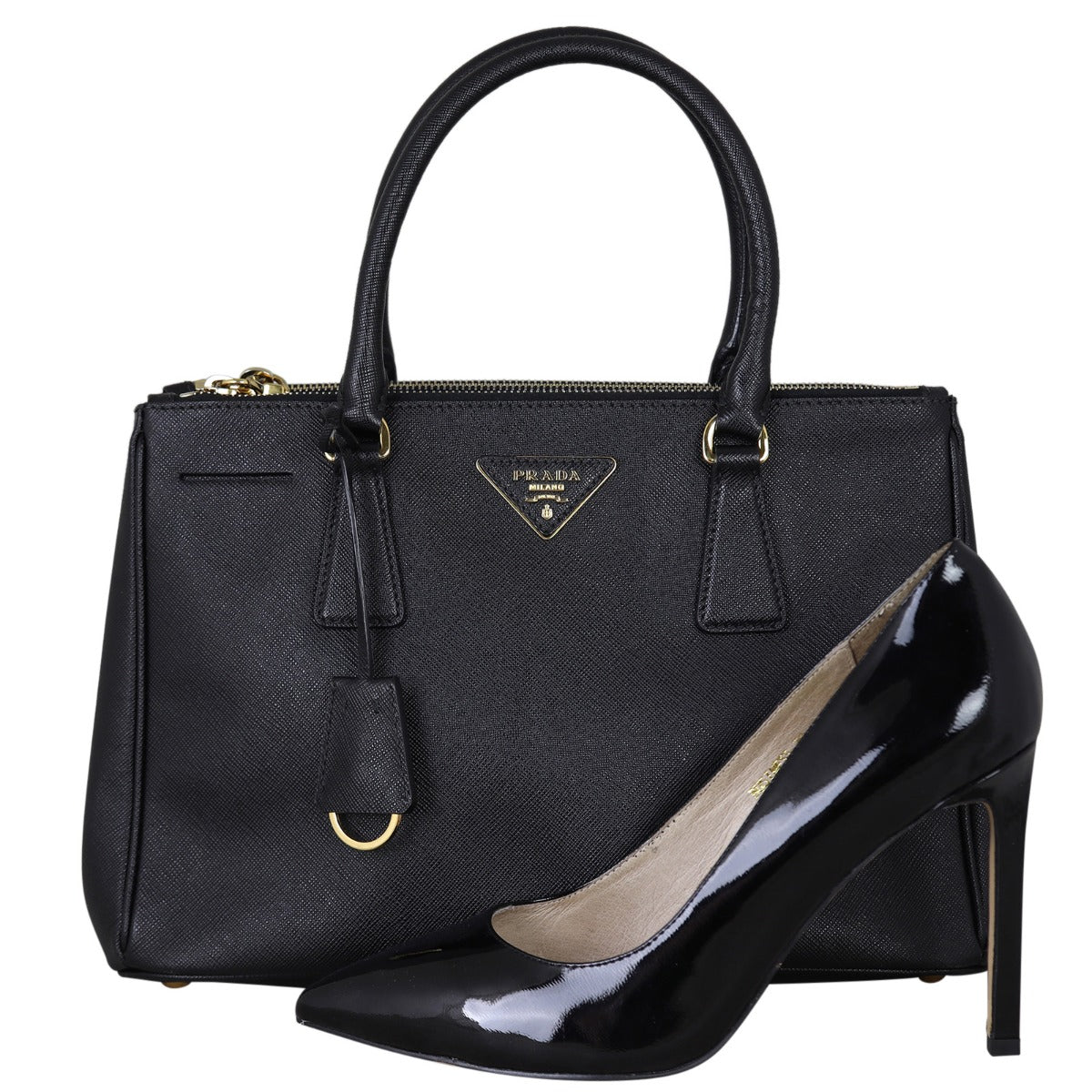 Prada Saffiano Lux Galleria Double Zip Tote Small