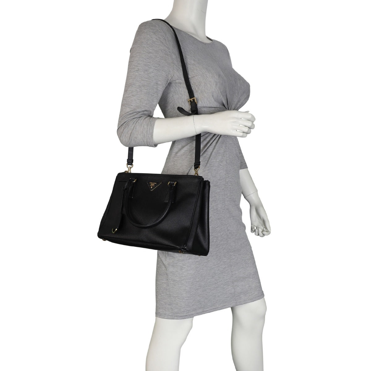 Prada Saffiano Lux Galleria Double Zip Tote Small