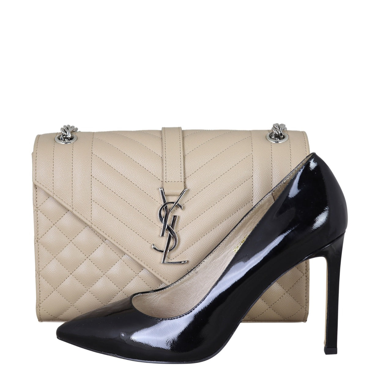 Saint Laurent Monogram Mix Matelasse Envelope Chain Bag Medium