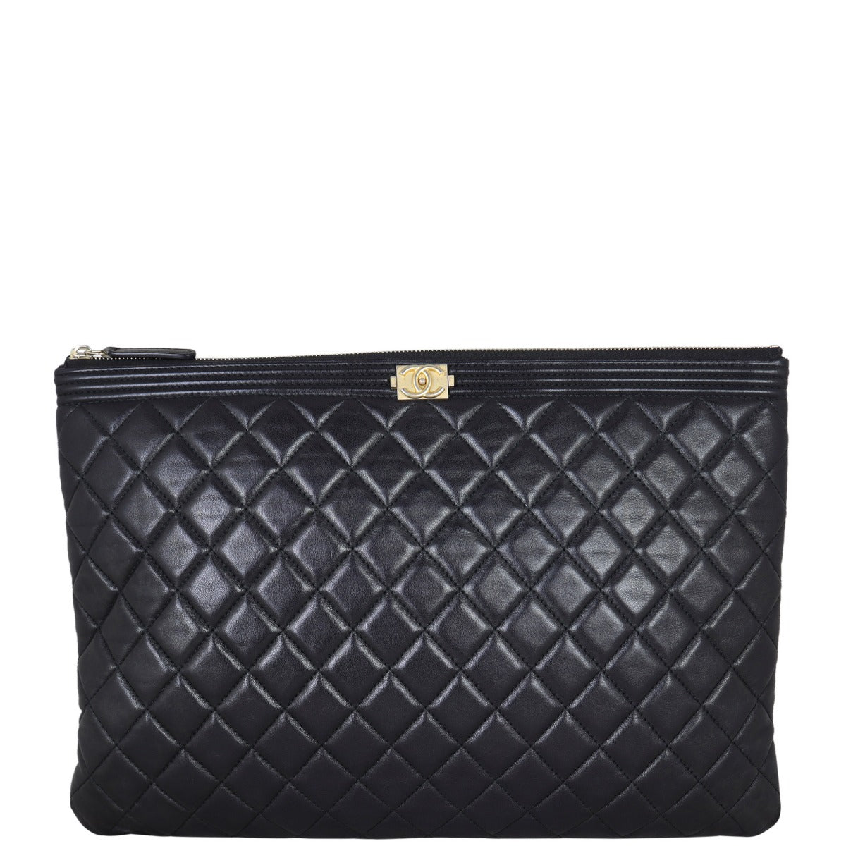 Chanel Boy O-Case Large | Black Lambskin
