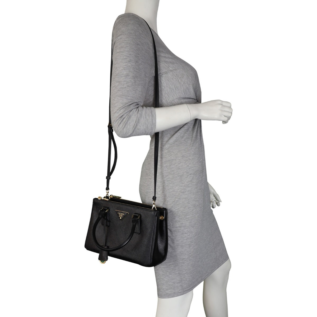 Prada Saffiano Lux Galleria Double Zip Tote Mini