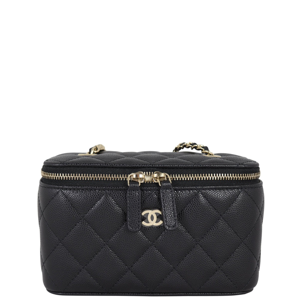 Chanel Vanity Case with Chain | Black Caviar