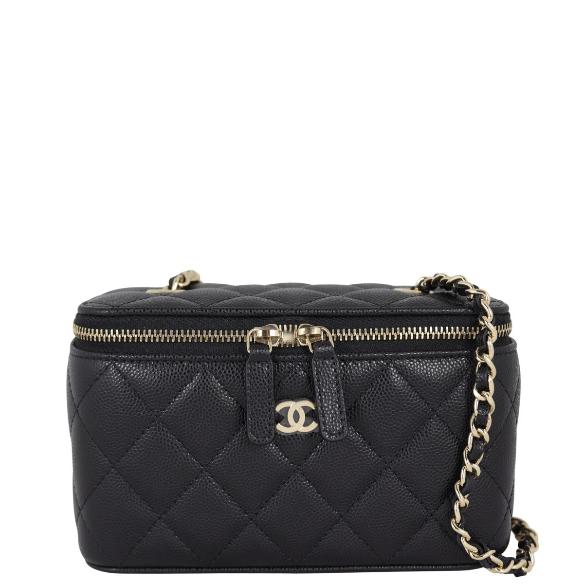 Chanel Vanity Case with Chain | Black Caviar