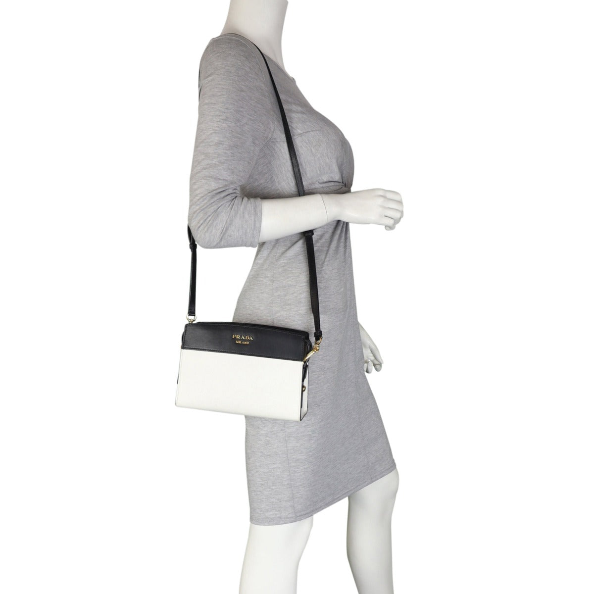 Prada Saffiano City Calf Esplanade Crossbody