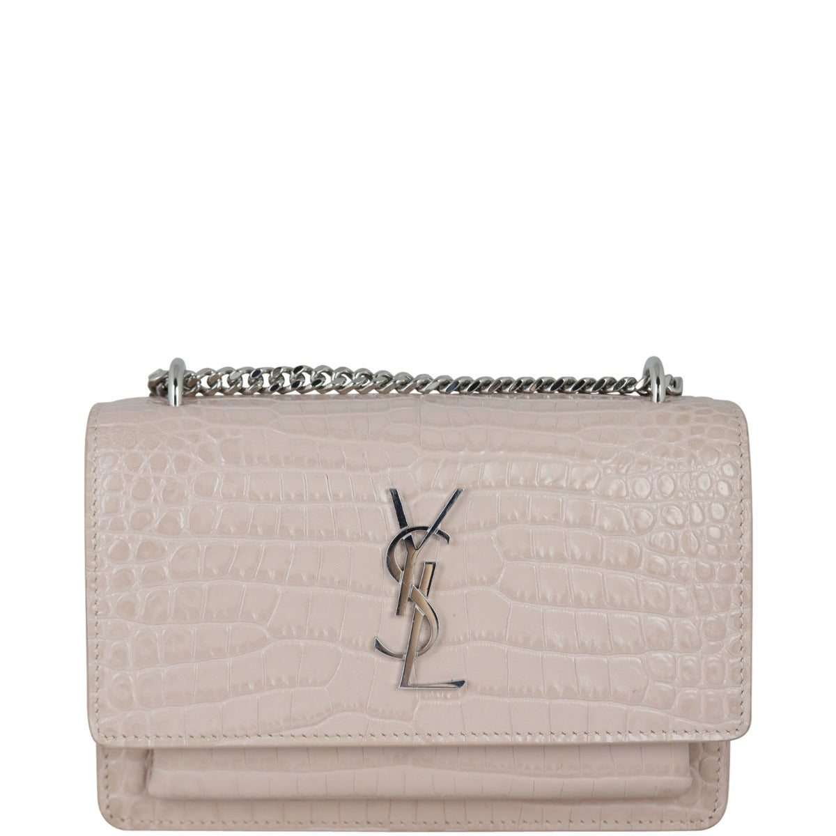 Saint Laurent Sunset Mini Croc-Embossed