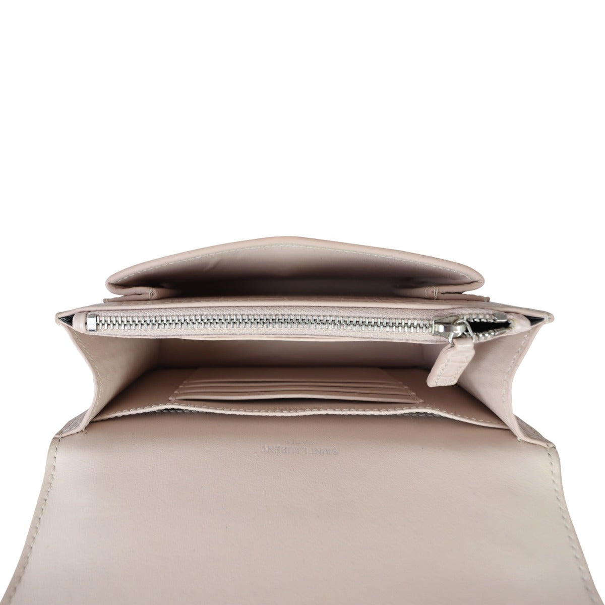 Saint Laurent Sunset Mini Croc-Embossed