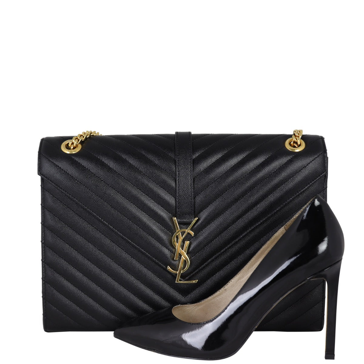 Saint Laurent Matelasse Envelope Large Bag