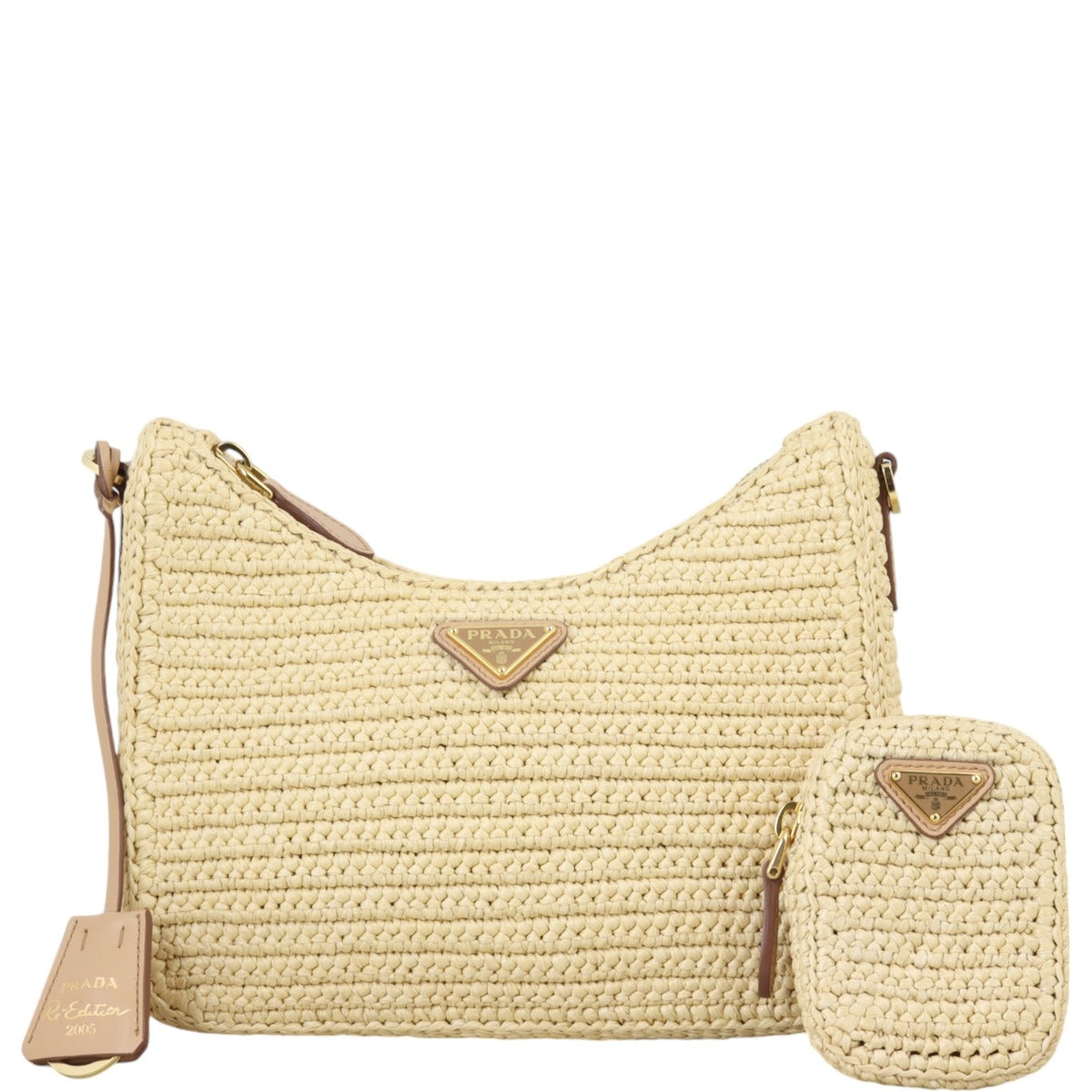 Prada Re-Edition 2005 Crochet Raffia Shoulder Bag