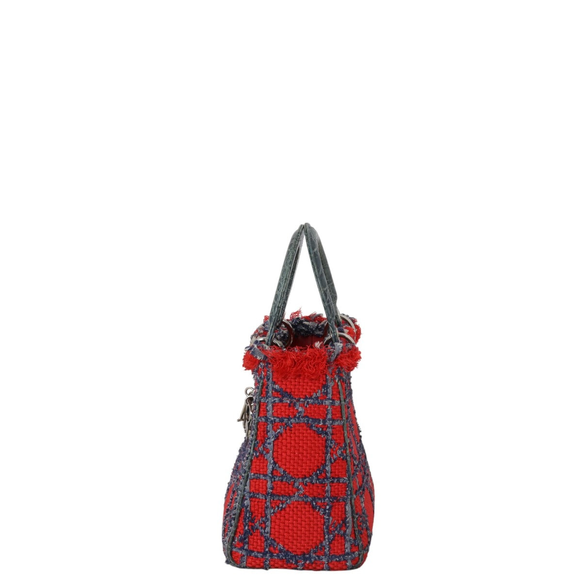 Dior Lady Dior Medium Tweed and Croc Embossed