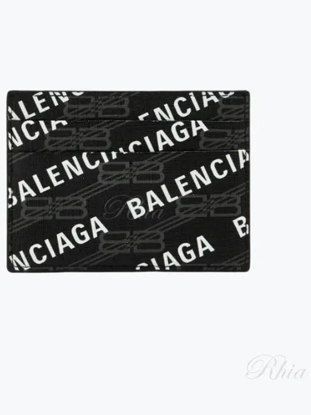 Luxury Balenciaga Trending 2026 Monogram Pattern Card Wallet Black