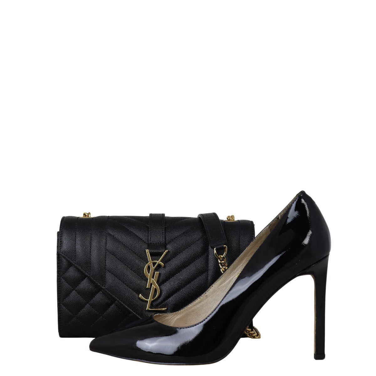 Saint Laurent Monogram Mix Matelasse Envelope Chain Bag Small