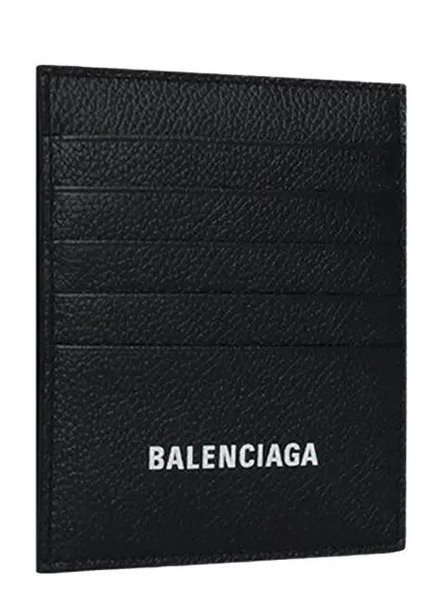 Luxury Balenciaga Trending 2026 Logo Vertical Card Wallet Black