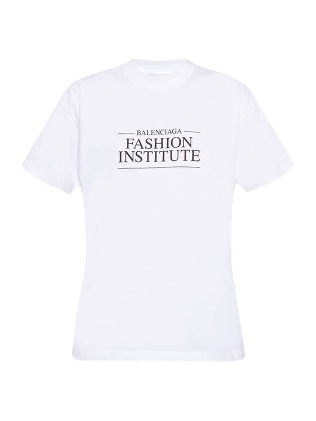 Luxury Balenciaga Trending 2026 Fashion Institute Medium Fit Short Sleeve T-Shirt White