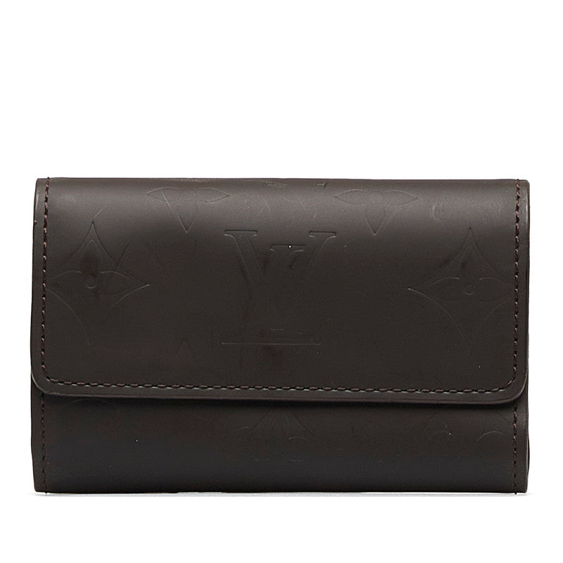 Louis Vuitton Monogram Glass Multicle 6 Keycase M66430 Brown Leather Louis Vuitton
