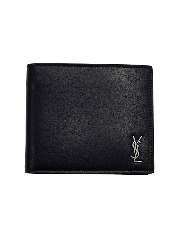 Luxury Saint Laurent Trending 2025 Tiny Cassandre East West Wallet in Matte Leather Black
