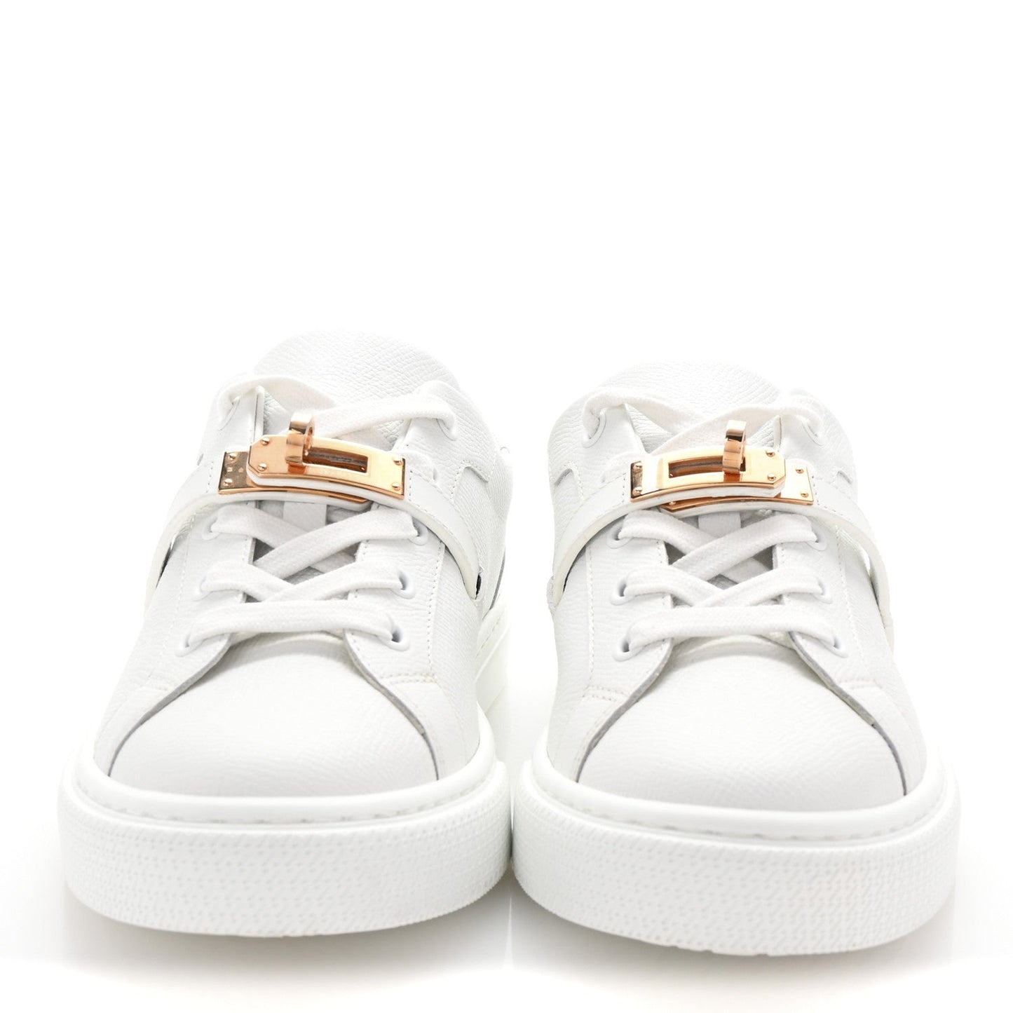 Hermes Epsom Calfskin Day Sneakers 37.5 White
