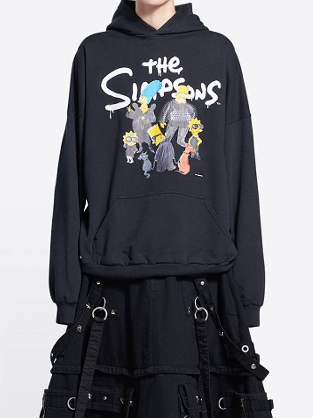 Luxury Balenciaga Trending 2026 The Simpsons Printed Hoodie Black