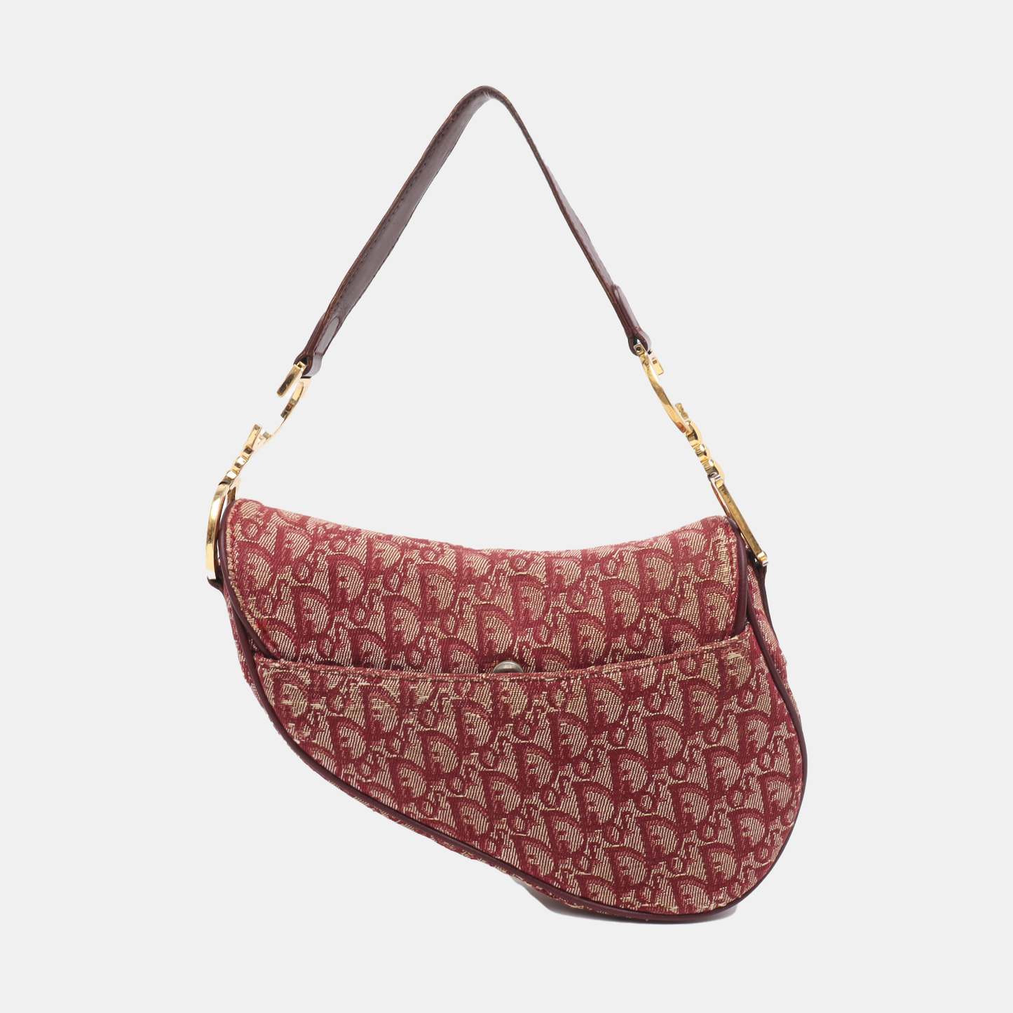 Dior Saddle Vintage Red Burgundy Oblique