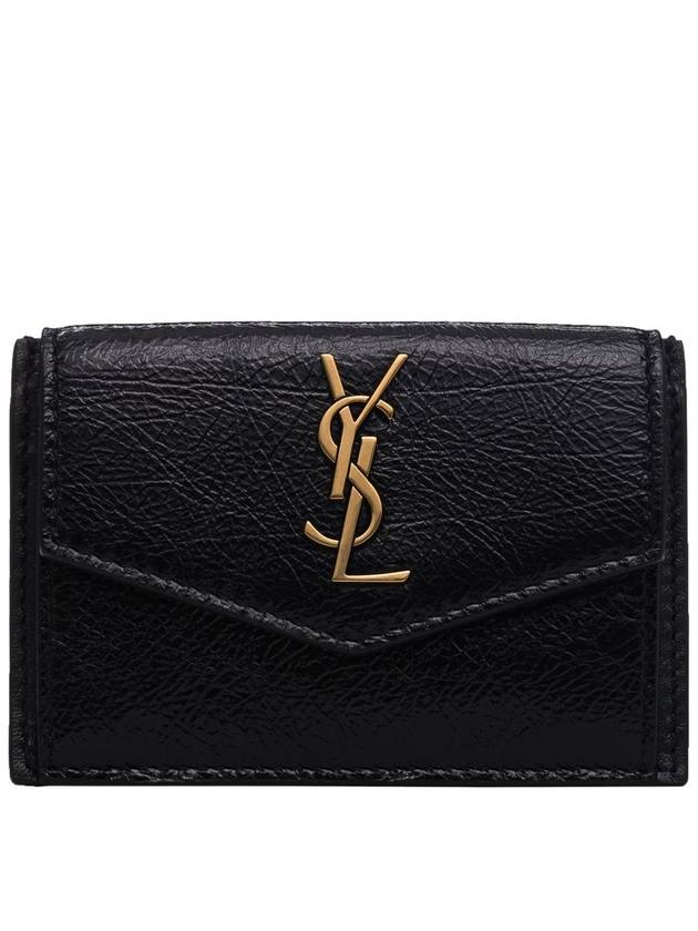 Luxury Saint Laurent Trending 2025 Logo Monogram Calfskin Card Wallet Black