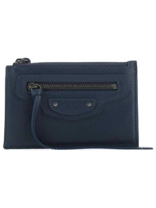 Luxury Balenciaga Trending 2026 Neo Classic Zipper Card Wallet Navy