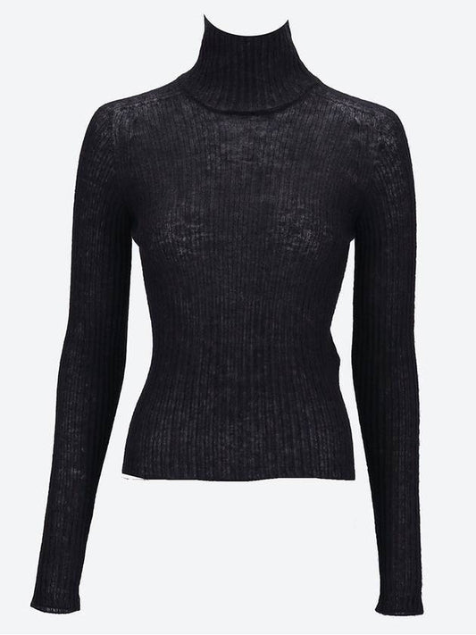Luxury Saint Laurent Trending 2025 Ribbed Knit Turtleneck Black