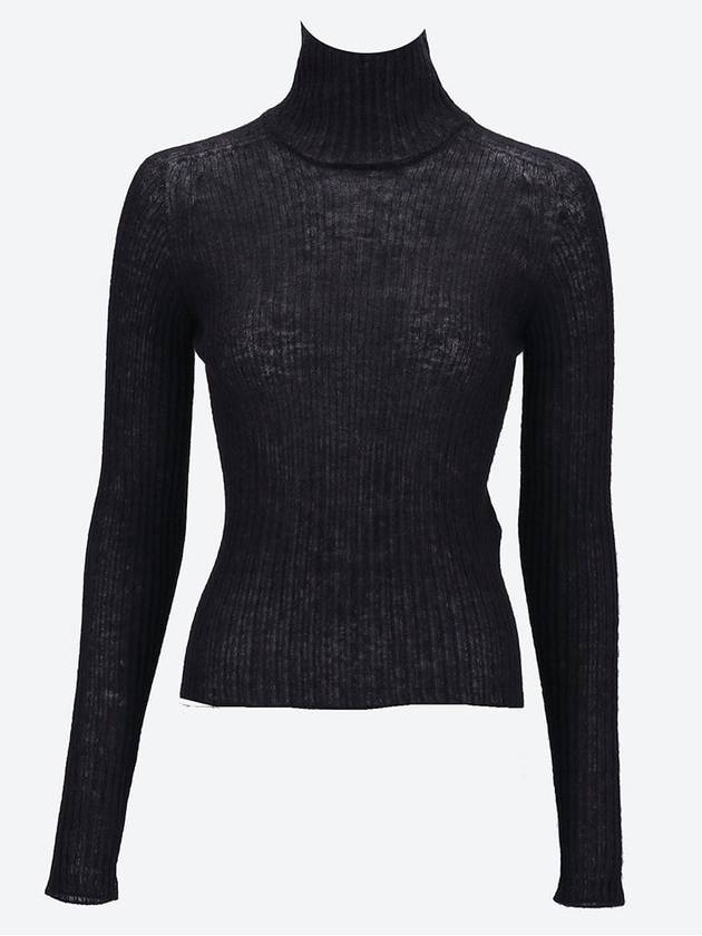 Luxury Saint Laurent Trending 2025 Ribbed Knit Turtleneck Black