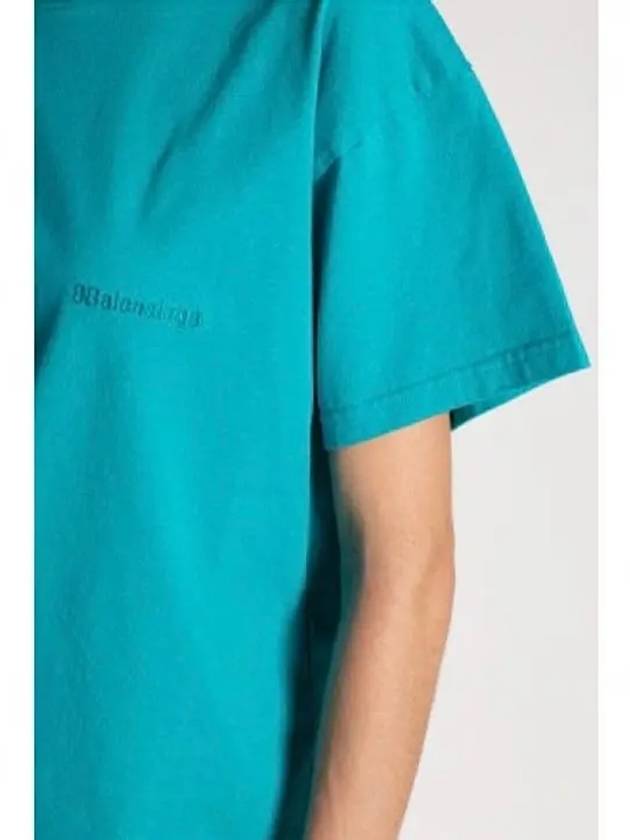 Luxury Balenciaga Trending 2026 Logo Short Sleeve T-Shirt Blue