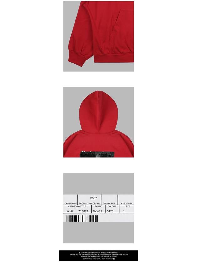 Luxury Balenciaga Trending 2026 Logo Tape Hoodie Red